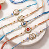 Traditional Kundan Rakhi Set of 5