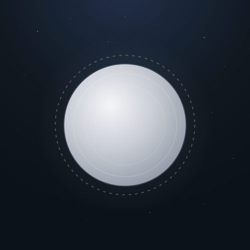 Poornima — the silver full moon on night-sky ink, the Chandvi mark